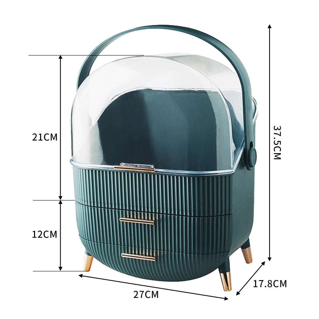 NNEIDS Makeup Storage Case Cosmetic Organiser Green